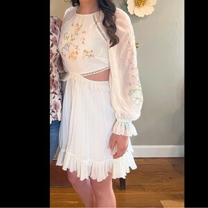 ASOS White Dress with Floral Details